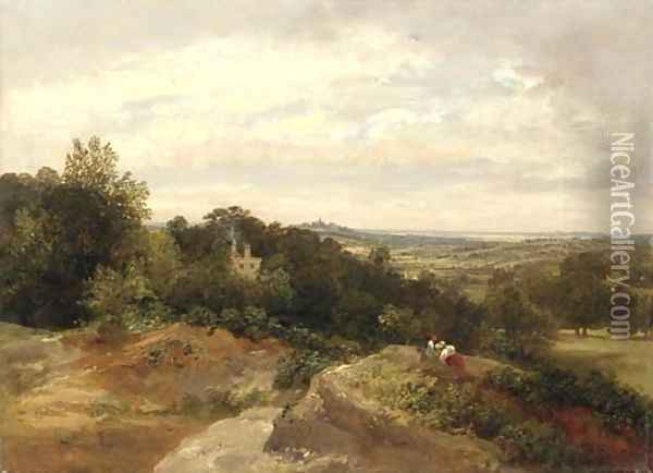 Harrow from Hampstead Oil Painting - Thomas Richard Hofland