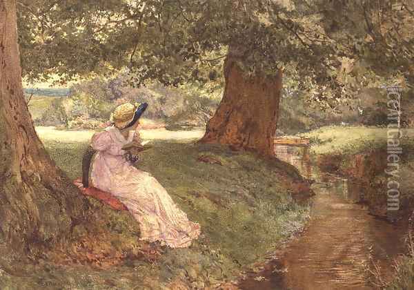 A Side Glance, 1892 Oil Painting - Edward Frederick Brewtnall