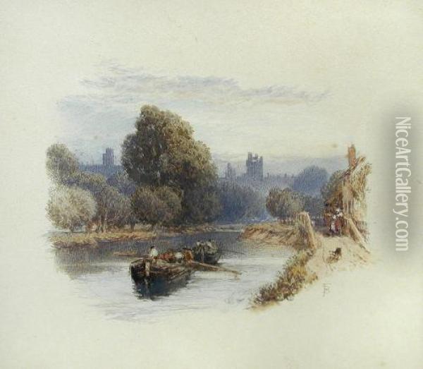 Nearwindsor Lock; Henley On Thames; Wargrave All Oil Painting - Myles Birket Foster