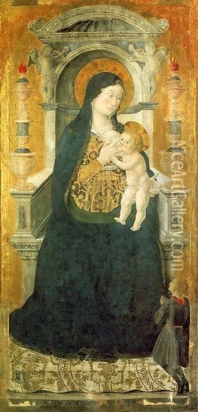 Madonna del Latte Oil Painting - Antoniazzo Romano