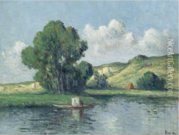 La Seine A Bonnieres Oil Painting - Maximilien Luce