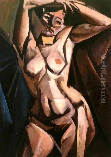 Lounging Nude 1912 Oil Painting - Alfred Rethel