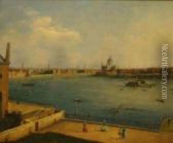 Venetian View Oil Painting - (Giovanni Antonio Canal) Canaletto