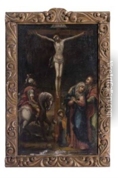 La Crucifixion Oil Painting - Juan Rodriguez Juarez