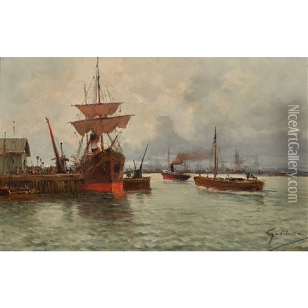 Le Port Oil Painting - Emile Godchaux