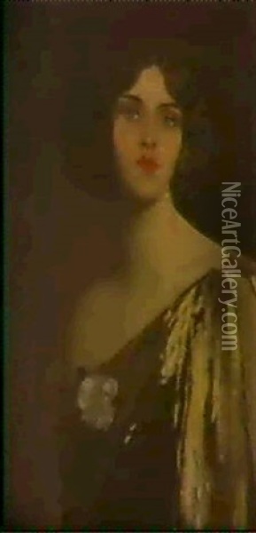 Portrait Of Miss Elaine Coggeshall Oil Painting - John Lavery