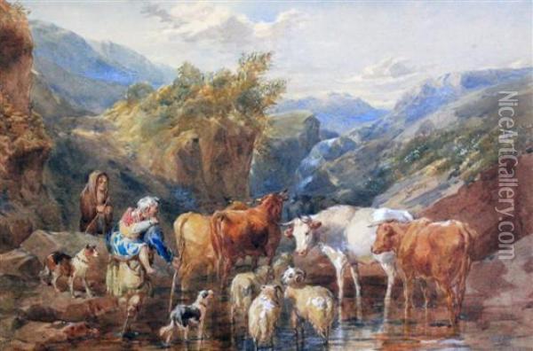 In The Highlands Oil Painting - John Frederick Tayler