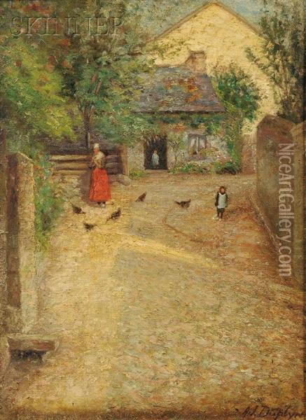 Farmyard In Normandy Oil Painting - Alfred James Daplyn
