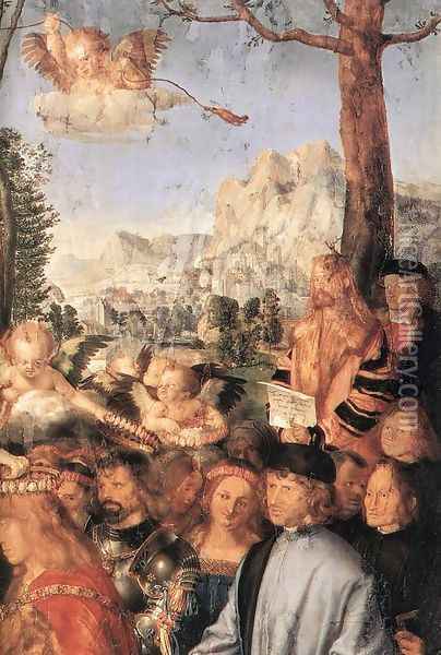 Feast of the Rose Garlands (detail 2) Oil Painting - Albrecht Durer