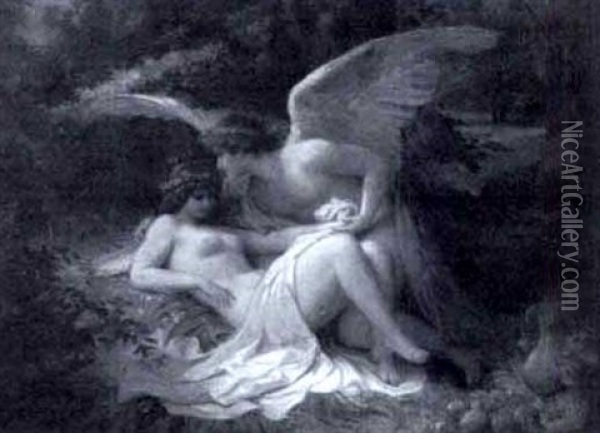 Cupid And Psyche Oil Painting - Wilhelm von Kaulbach