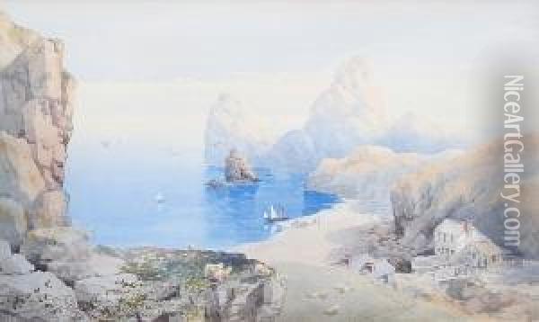 Cornish Coastal View Oil Painting - William Henry Pike