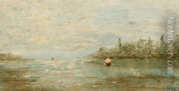 Seenlandschaft Mit Segelbooten Oil Painting - Hippolyte Camille Delpy