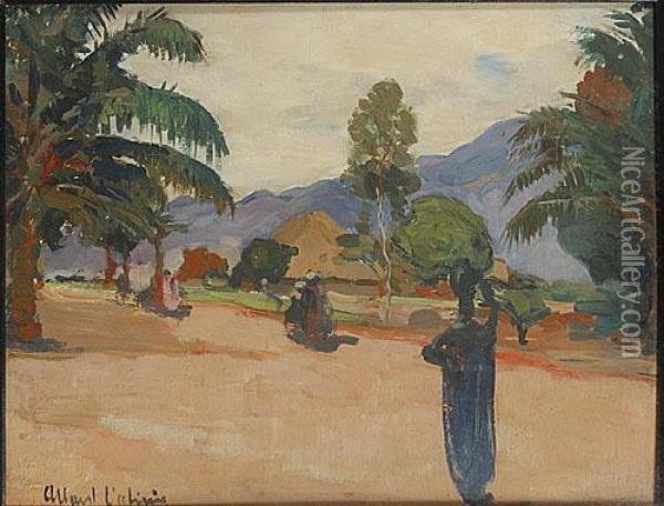Scene De Rue Au Katanga (congo) Oil Painting - Fernand Allard L'Olivier