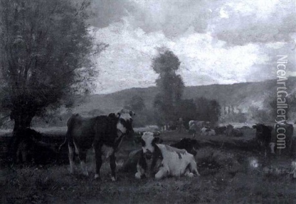 Vaches Au Paturage Oil Painting - Julien Dupre