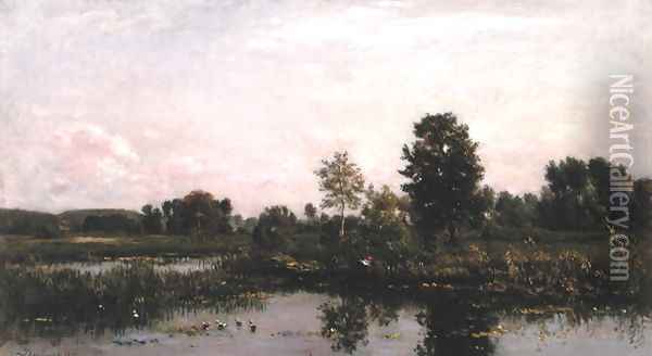 A Bend in the River Oise, 1872 Oil Painting - Charles-Francois Daubigny