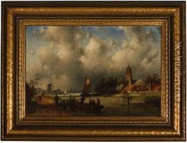 Dutch Scene Oil Painting - Charles Henri Leickert
