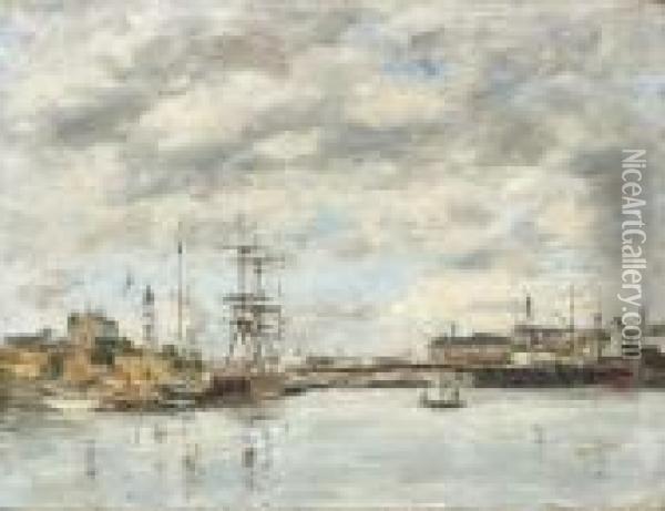 Deauville, Le Bassin Oil Painting - Eugene Boudin