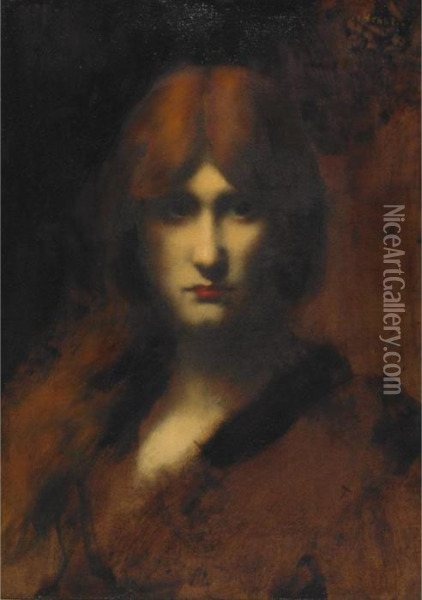 Sandra Oil Painting - Jean-Jacques Henner