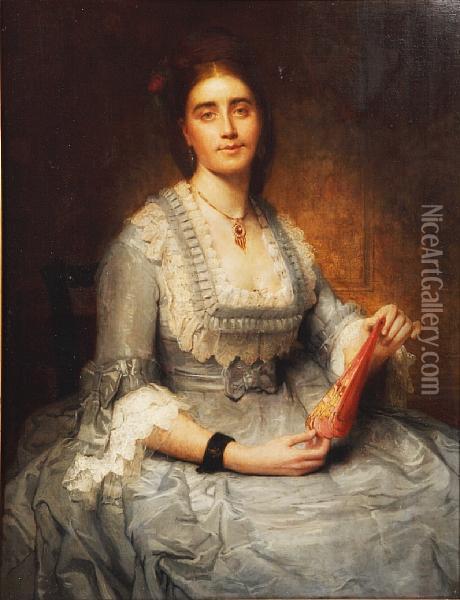 Portrait Of Blanche Lancaster Clark Oil Painting - Desire Francois Laugee