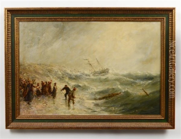 Seascape With Figures Oil Painting - William Edward Webb