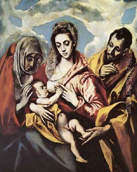 Holy Family (The Virgin of the Good Milk) 1594-1604 Oil Painting - El Greco (Domenikos Theotokopoulos)