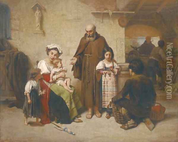 The family at prayer Oil Painting - Eugene Frances Fines