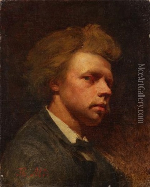 Portrait Of A Gentleman Oil Painting - Theodor Alt
