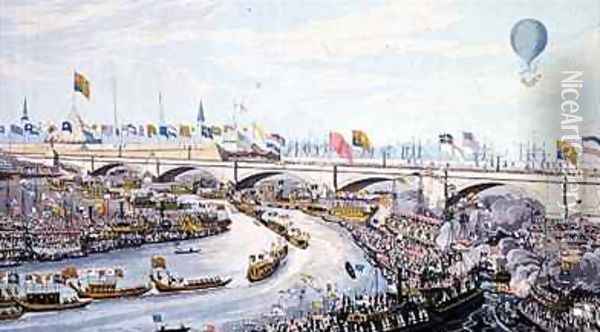 The Opening of New London Bridge Oil Painting - Robert the Elder Havell