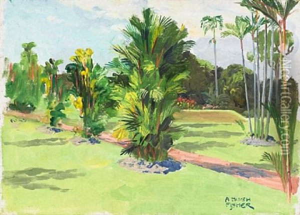 The Botanic Gardens (+ 2 Others; 3 Works) Oil Painting - Alfred Hugh Fisher