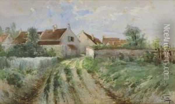 Maison De Village Oil Painting - Hippolyte Jean Adam Gide