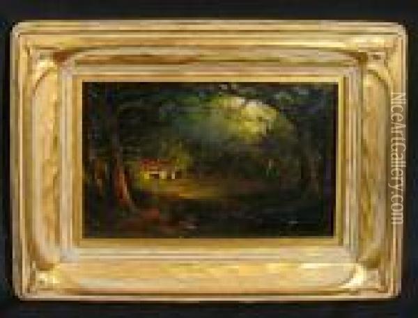 A House In A Wooded Grove Oil Painting - William Keith