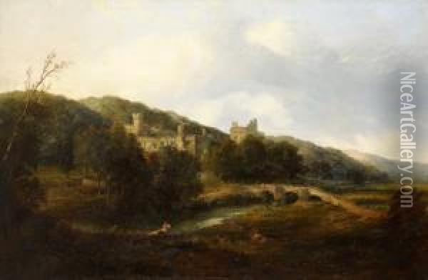 Haddon Hall From The Bakewell Road Oil Painting - Henry Smyth