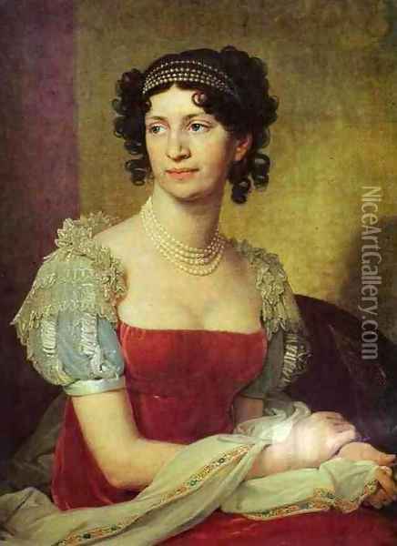 Portrait Of Princess M I Dolgorukaya 1811 Oil Painting - Vladimir Lukich Borovikovsky