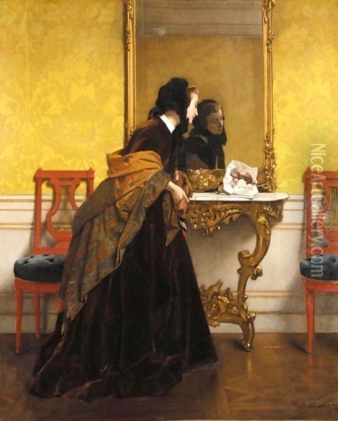 Le Bouquet Oil Painting - Alfred Stevens