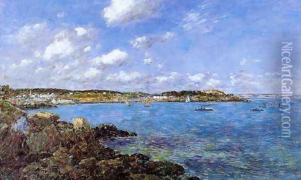 The Bay of Douarnenez I Oil Painting - Eugene Boudin