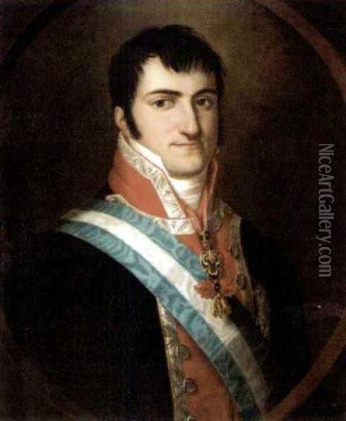 King Ferdinand Vii Of Spain Oil Painting - Francisco Lacoma Y Fontanet