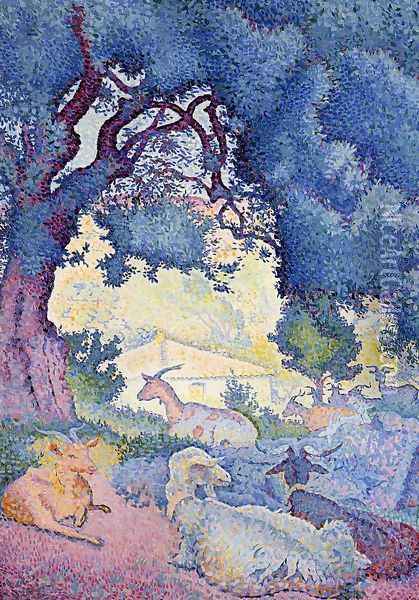 Goats Oil Painting - Henri Edmond Cross