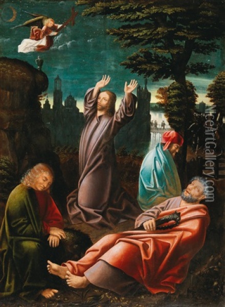 Christ In The Garden Of Gethsemane Oil Painting -  Master of Frankfurt