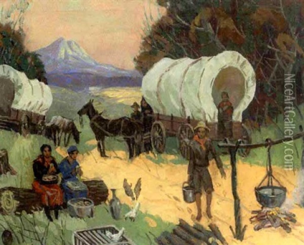 The Camp Oil Painting - Carl Rudolph Krafft