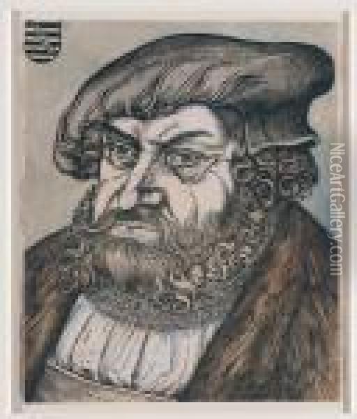 Portret W Popiersiu Ks. Jana Stalego Cz. Niezlomnego, Elektora Saskiego (1468-1532),1525 Oil Painting - Lucas The Elder Cranach