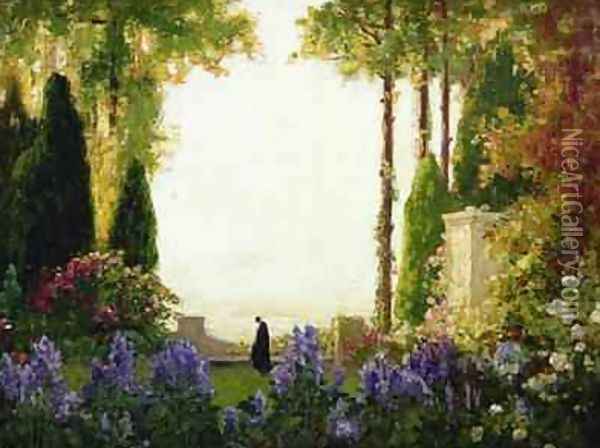 The Garden of Romance Oil Painting - Thomas E. Mostyn
