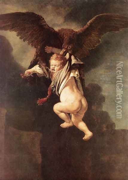 Rape of Ganymede 1635 Oil Painting - Rembrandt Van Rijn