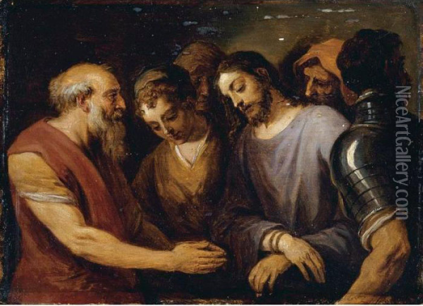 Christ Before Pilate Oil Painting - David The Younger Teniers