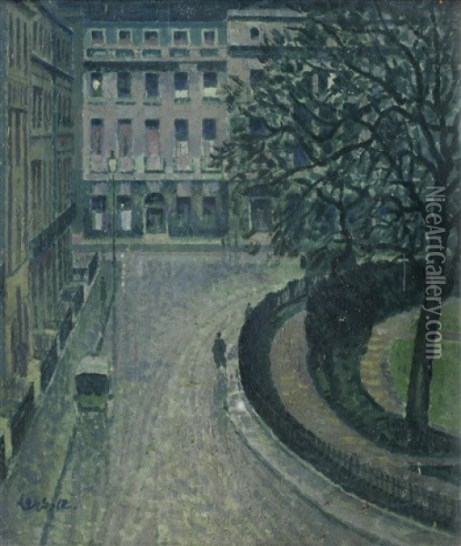 Fitzroy Square From Sickert's Old Studio Oil Painting - Derwent Lees