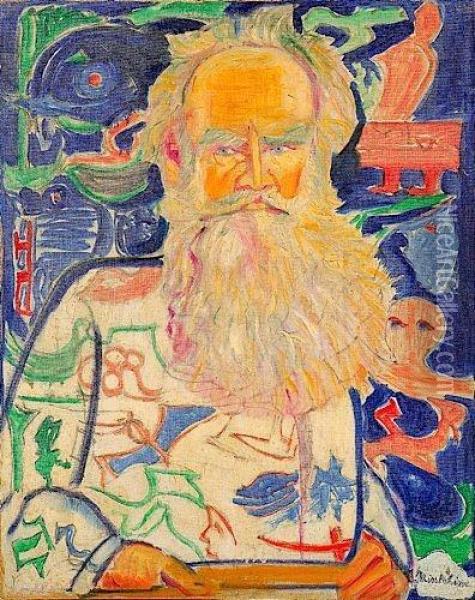Tolstoi, Circa 1930 Oil Painting - Isaac Mintchine