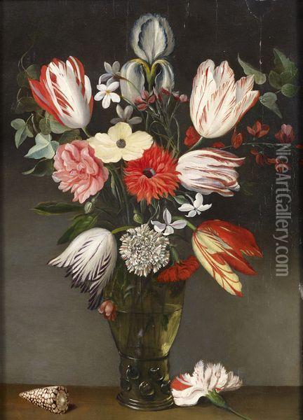 Bouquet De Fleurs Dans Un Vase Oil Painting - Phillipe de Marlier