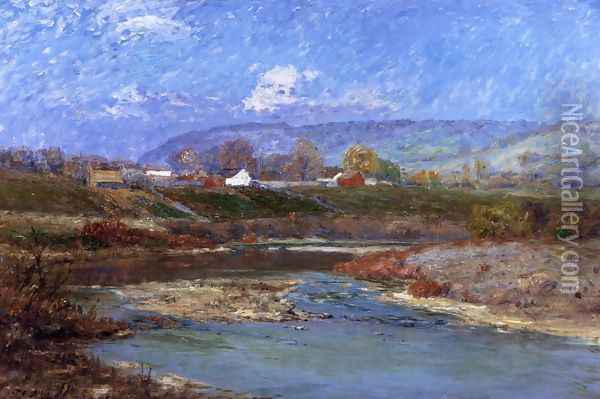 November Morning Oil Painting - Theodore Clement Steele
