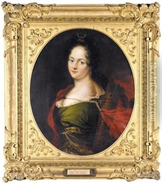 Portrait Of Countess Maria Aurora Von Konigsmark Oil Painting - David Klocker Von Ehrenstrahl
