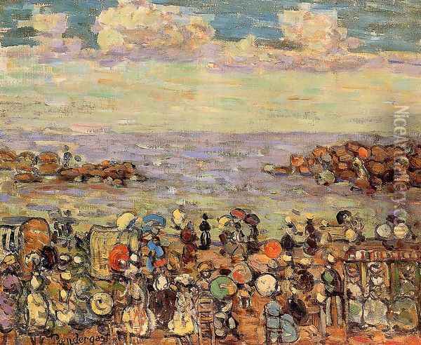 Beach At St Malo4 Oil Painting - Maurice Brazil Prendergast