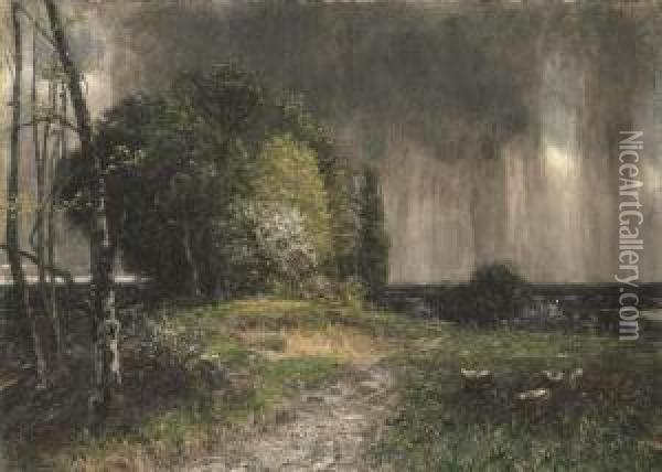 Gewitterstimmung Oil Painting - Adolf Stabli